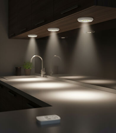 Kendal KKS103 Kumandalı Kabin Spotu 5W (100 Lümen, 3 Spot + 1 Kumanda) - Beyaz