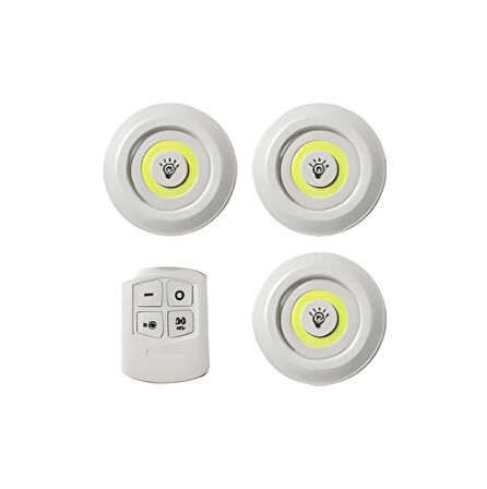 Kendal KKS103 Kumandalı Kabin Spotu 5W (100 Lümen, 3 Spot + 1 Kumanda) - Beyaz