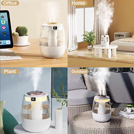BÜYÜK KAPASİTELİ 1.3 LT USB ULTRASONİK OFİS ODA VE ARABA HAVA NEMLENDİRİCİ BUHAR MAKİNESİ AROMA DİFİZÖRÜ ÇİFT PÜSKÜRTME