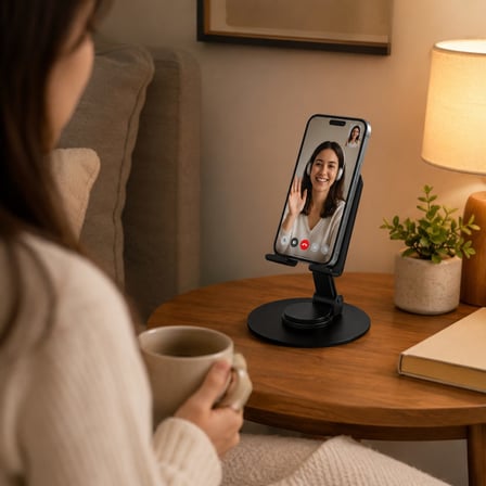 Çok Fonksiyonlu 360 Derece Dönebilen Havacılık Alaşımlı Telefon Standı Kaymaz H127