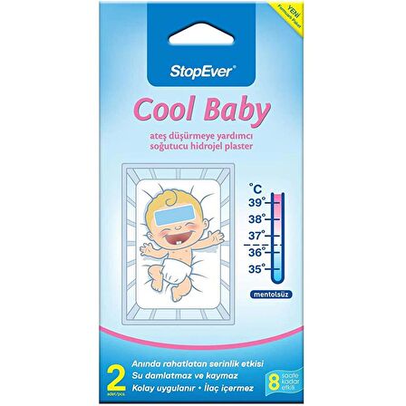 StopEver Cool Baby Ateş Düşürmeye Yardımcı Soğutucu Hidrojel Plaster 2 li