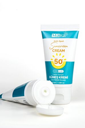 Spf 50+ Leke Karşıtı Yüz Güneş Kremi Tüm Cilt Tipleri İçin 50 ml 2 Adet