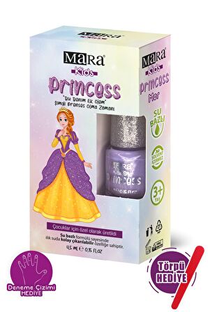 Mara Princess Yıkanabilir Su Bazlı Çocuk Ojesi - Mor (Törpü Hediyeli)