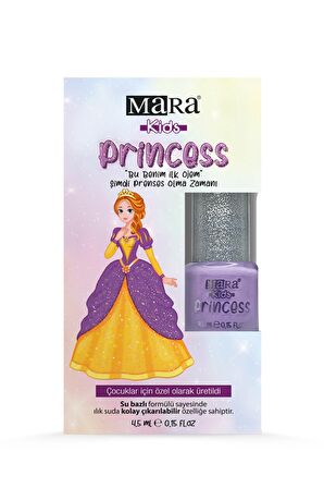 Mara Princess Yıkanabilir Su Bazlı Çocuk Ojesi - Mor (Törpü Hediyeli)