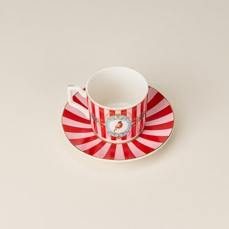 Balsa Robin 4 Parça 2 Kişilik Kahve Fincan Takımı - Renkli - 100 ml