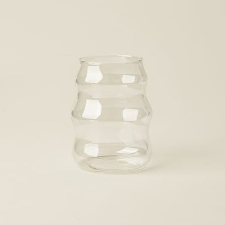 Balsa Dalga Borosilikat Cam Bardak - Şeffaf - 450 ml