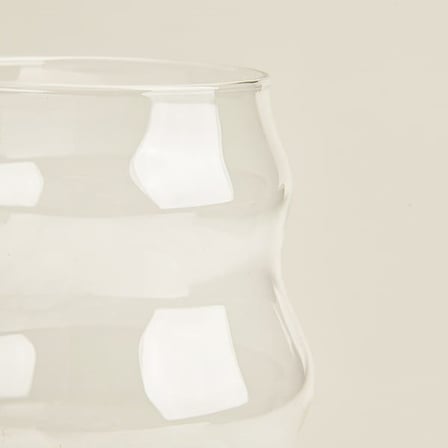 Balsa Dalga Borosilikat Cam Bardak - Şeffaf - 450 ml