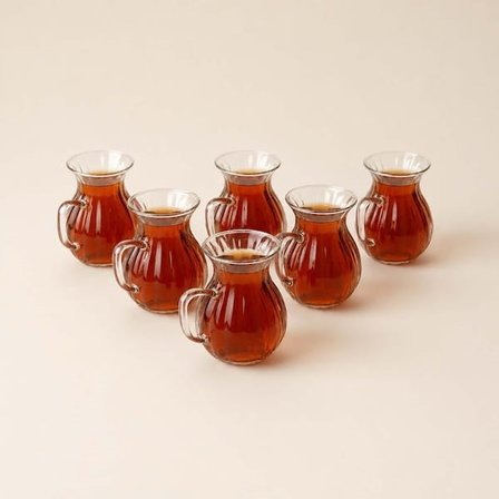 Balsa Asalet 6'lı Kulplu Cam Kupa - Şeffaf - 180 ml