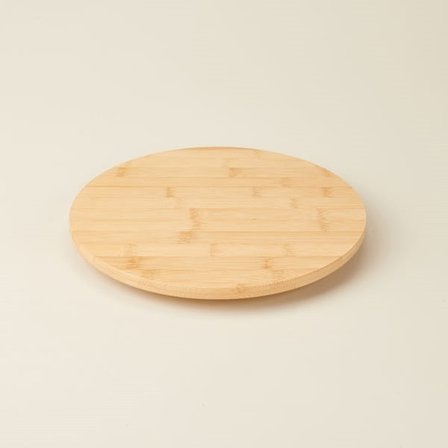 Balsa Bambu Döner Sunum Tahtası - Açık Kahverengi - 30 cm
