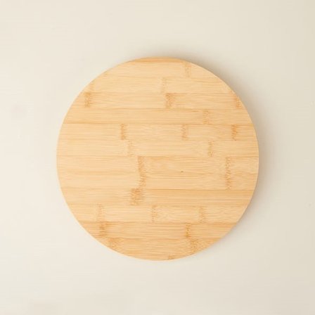 Balsa Bambu Döner Sunum Tahtası - Açık Kahverengi - 30 cm