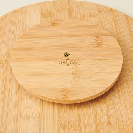 Balsa Bambu Döner Sunum Tahtası - Açık Kahverengi - 30 cm