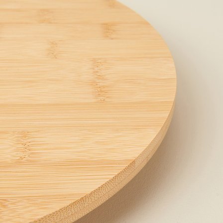 Balsa Bambu Döner Sunum Tahtası - Açık Kahverengi - 30 cm