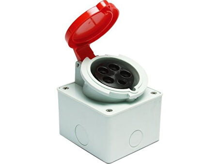 TEM Trifaze Duvar Priz Dik Kasalı 5*32A