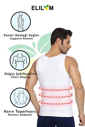 Korse Atlet - Göbek ve Göğüs Toparlayıcı, Bel İnceltici, Dik Duruş Sıkılaştırıcı - Erkek (YUKKA) 