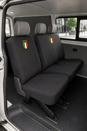 Volkswagen Transporter 4+1 - Siyah Penye Oto Koltuk Kılıfı - ITALIA Baskılı