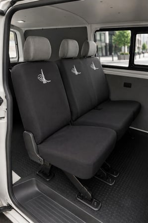 Volkswagen Transporter 4+1 - Siyah Penye Oto Koltuk Kılıfı - Tugra Baskılı