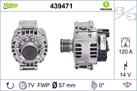 Mercedes Alternator (14v 120a) W203 02>07 S203 02>07 Cl203 02>08 W211 02>08 R171 04>11 - Valeo 439471