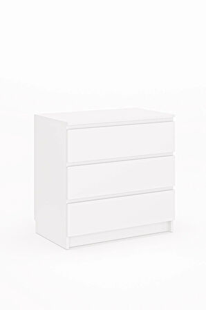 Derinkuyu 3 Çekmeceli Şifonyer Yatak Odası Bebek Odası Beyaz