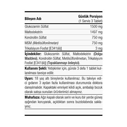 Glukozamin Kondroitin Sülfat MSM 200 Tablet