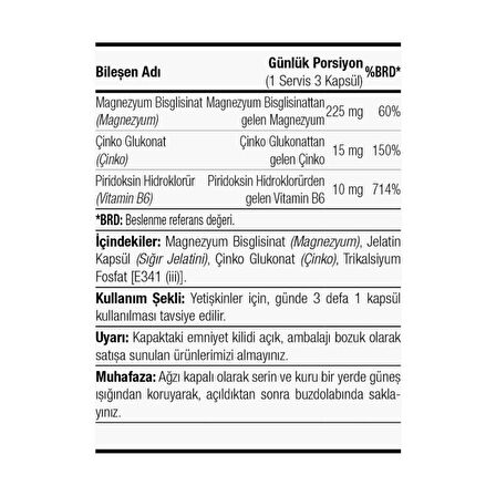 ZMA Magnezyum Çinko Vitamin B6 160 Kapsül