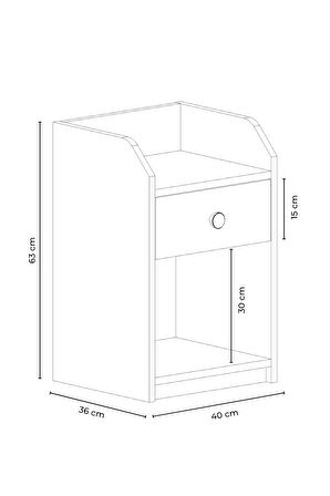 Urartu Komodin Yatak Odası Tek Çekmeceli Beyaz