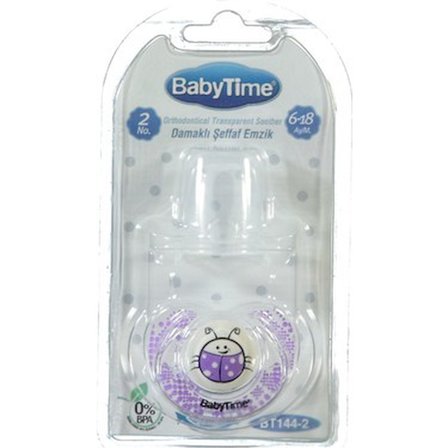 BabyTime Damaklı Desenli Mat Emzik 2 Numara 6-18 Ay BT144-2 Desen 4