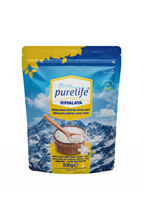 Purelife Himalaya Tuzu Granül Kristal Kaya Tuzu Beyaz 500g | Rafine Edilmemiş & Doğal Tuz | Zengin Mineralli