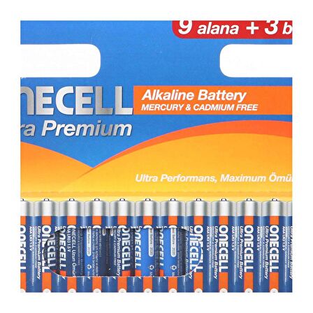 Onecell Ultra Premium Alkalin AAA Boy Pil 9+3