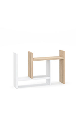 Lidya Çok Amaçlı Raf Mutfak Tezgah Üstü Organizer Banyo Mutfak Düzenleyici Beyaz Meşe