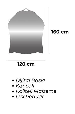Lüx Penuar Berber Önlüğü Dijital Baskı Yazlık Mikro Kumaş 120x160 cm Model: 634