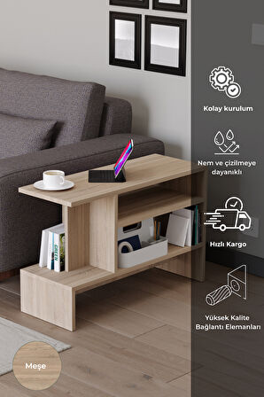 Sümela Raflı Yan Sehpa - Gazetelik, Dergilik, Kitaplık