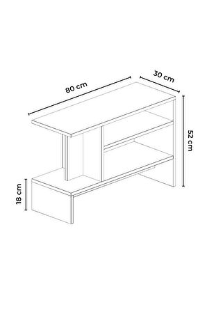 Sümela Raflı Yan Sehpa - Gazetelik, Dergilik, Kitaplık