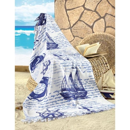 Maxstyle Marine Kadife Plaj Havlusu 70x160 Cm