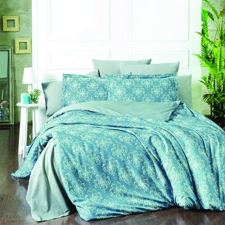Maxstyle Vintage Lyocell Mavi Çift Kişilik Nevresim Takımı