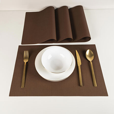 Maxstyle Harmony Bronze 4 Parça Amerikan Servis Seti 30x45 cm