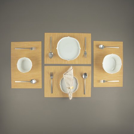 Maxstyle Horizon Safran 4 Parça Amerikan Servis 30x45 cm