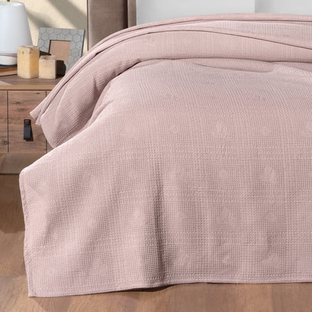 Maxstyle Tek Kişilik %100 Pamuk Pike Pudra 160x220 cm