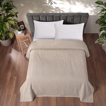 Maxstyle Çift Kişilik %100 Pamuk Pike Bej 200x220 cm