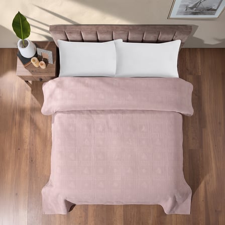 Maxstyle Çift Kişilik %100 Pamuk Pike Pudra 200x220 cm