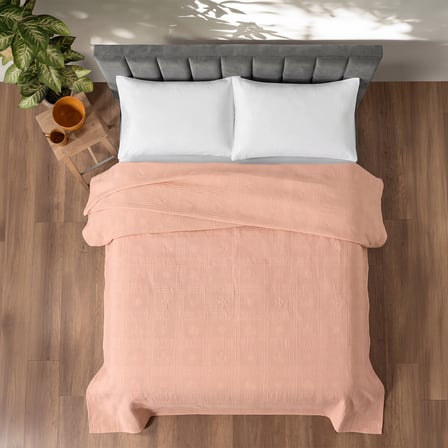 Maxstyle Çift Kişilik %100 Pamuk Pike Somon 200x220 cm