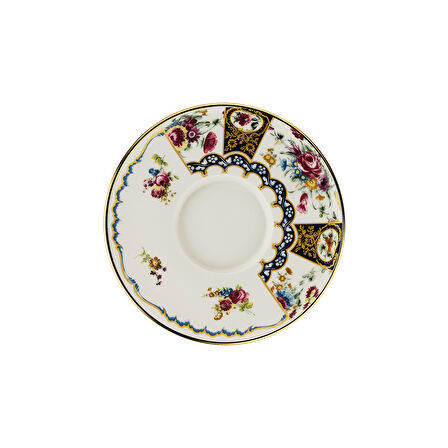 Sandro Moreno 1453 Antik Rose Double Geometrik Gold 12 Parça 6 Kişilik Kahve Fincan Takımı 120 ml