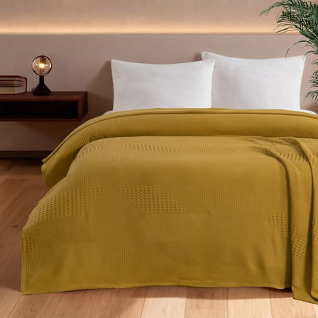 Maxstyle Spring %100 Pamuk Tek Kişilik Pike Hardal 180x230 cm