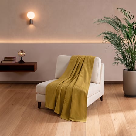 Maxstyle Spring %100 Pamuk Çift Kişilik Pike Hardal 220x230 cm