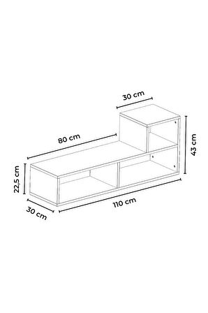 Bucak Çok Amaçlı Kitaplık Tv Ünitesi Beyaz