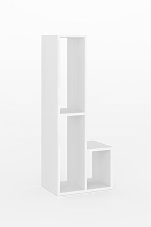 Bucak Çok Amaçlı Kitaplık Tv Ünitesi Beyaz