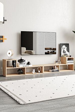 Bucak Çok Amaçlı Kitaplık Tv Ünitesi Meşe