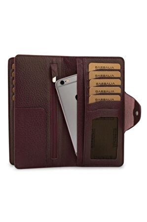 Hakiki Deri Bordo Unisex Para Portföy %100 El Yapımı Dana Derisi