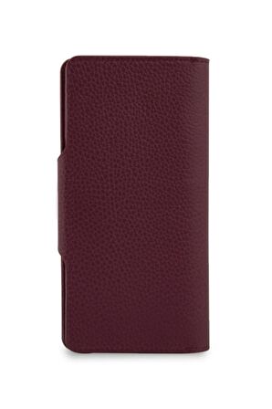 Hakiki Deri Bordo Unisex Para Portföy %100 El Yapımı Dana Derisi