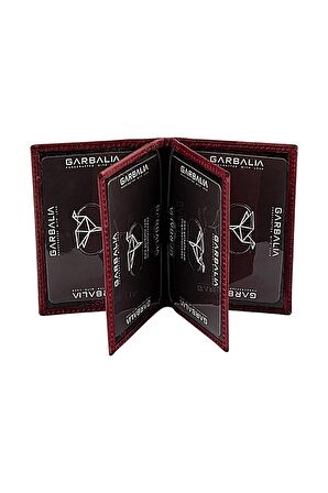 %100 El Yapımı Crazy Deri Minimal Bordo Kartlık