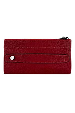 Hakiki Deri Para Portföy Kırmızı Unisex Ele Takma Kayışlı